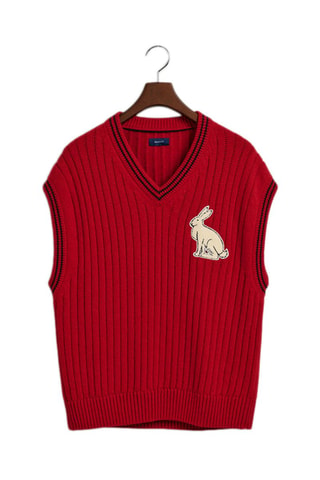 Pull en laine sans manches - Rouge