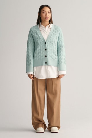 Gilet relaxed en laine mérinos - Turquoise