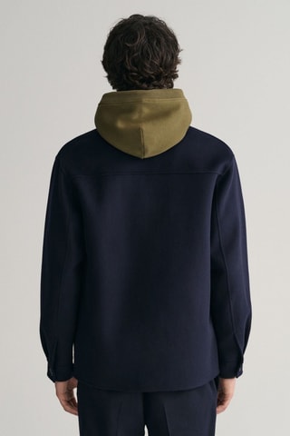 Veste réversible regular en laine - Bleu marine