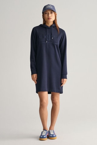 Robe sweat à capuche - Bleu marine