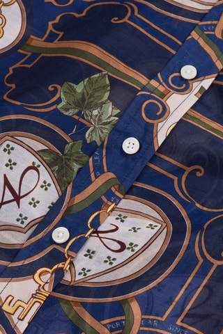 Chemise regular en soie - Bleu