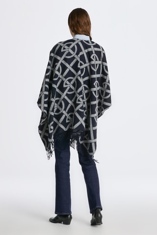Poncho en laine - Bleu nuit