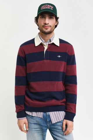 Sweat en laine - Bordeaux et bleu marine