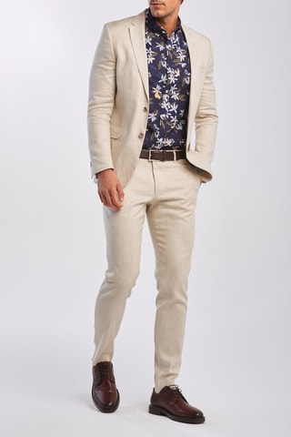 Veste de costume slim en lin - Beige