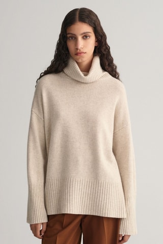 Pull relaxed en laine - Beige