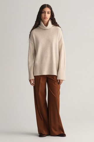 Pull relaxed en laine - Beige