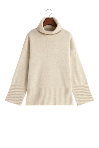 Pull relaxed en laine - Beige