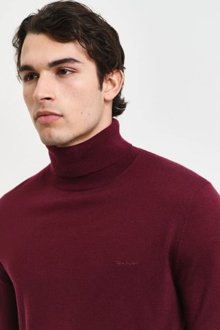 Jersey regular fit de lana merino - Burdeos