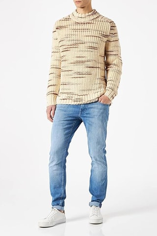 Pull regular en laine - Crème