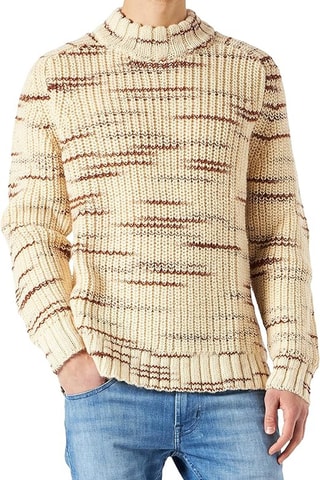 Pull regular en laine - Crème