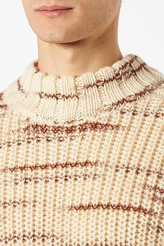 Pull regular en laine - Crème