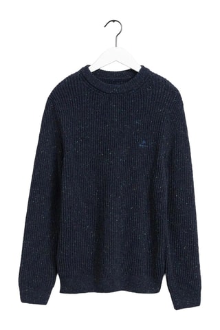 Pull regular en laine - Bleu marine