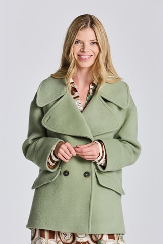 Manteau oversize en laine - Vert clair