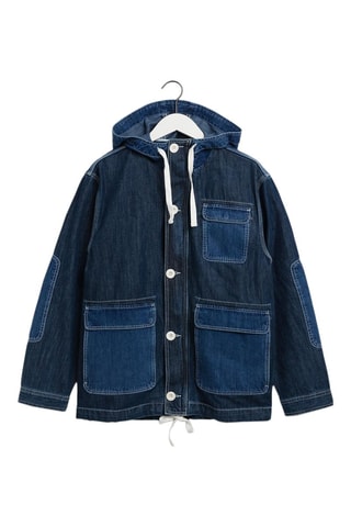 Chaqueta regular fit con capucha - Azul