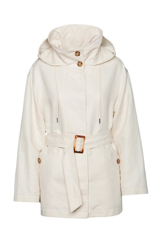 Veste en lin à capuche - Crème