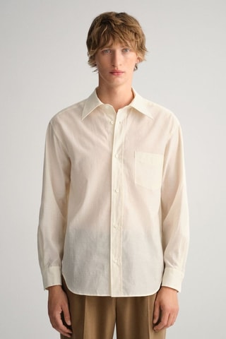 Chemise relaxed en soie - Crème