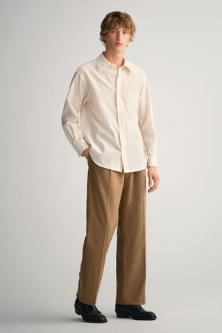 Chemise relaxed en soie - Crème