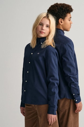 Chemise regular en coton biologique - Bleu marine