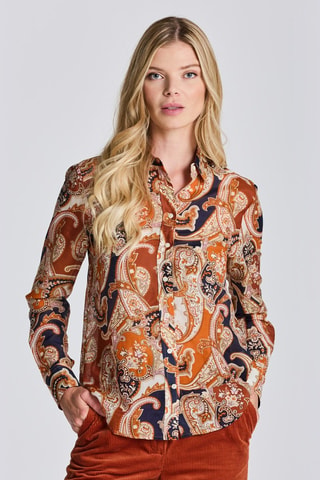 Chemise regular en soie - Orange
