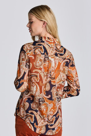 Chemise regular en soie - Orange