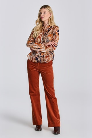 Chemise regular en soie - Orange