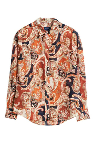 Chemise regular en soie - Orange