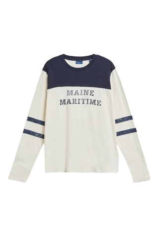T-shirt - Ecru et bleu marine