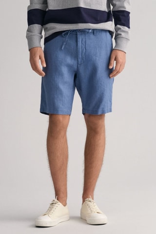 Bermuda en lin - Bleu cobalt
