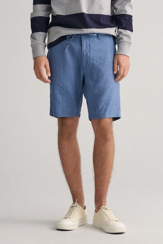 Bermuda en lin - Bleu cobalt