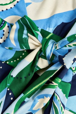 Combishort en soie - Bleu clair et vert clair