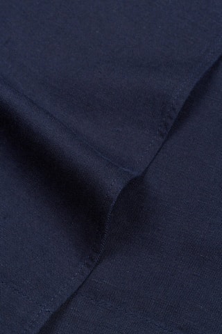 Jupe portefeuille midi en lin - Bleu marine
