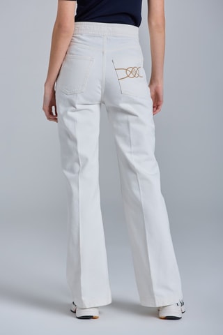 Jean taille haute en coton biologique - Écru