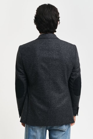 Chaqueta de lana y seda - Negro jaspeado