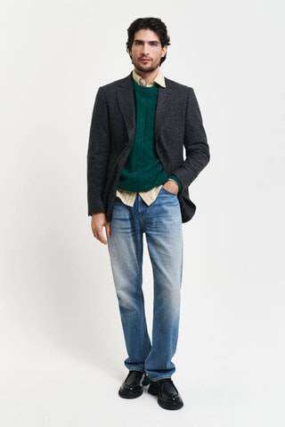 Chaqueta de lana y seda - Negro jaspeado