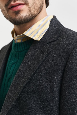 Chaqueta de lana y seda - Negro jaspeado