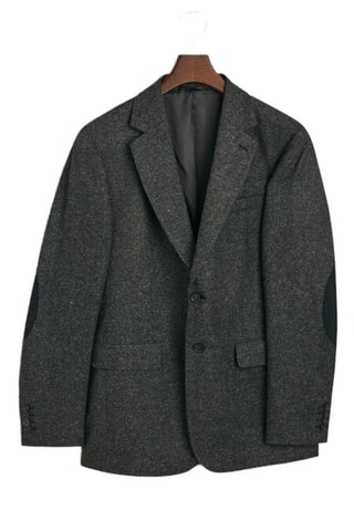 Chaqueta de lana y seda - Negro jaspeado