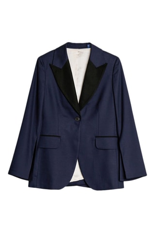 Veste de costume slim en laine - Bleu marine
