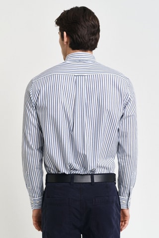 Camisa regular fit - Celeste y blanco