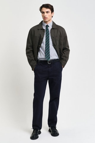 Camisa regular fit - Celeste y blanco