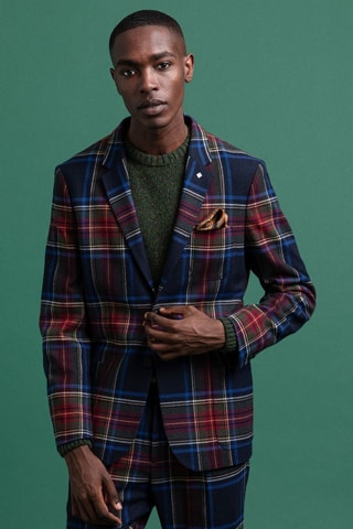 Veste de costume slim en laine - Bleu marine