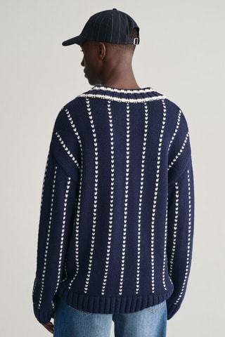 Pull relaxed en laine - Bleu marine
