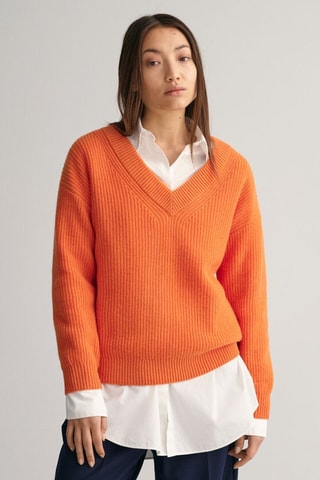 Pull relaxed en laine - Orange