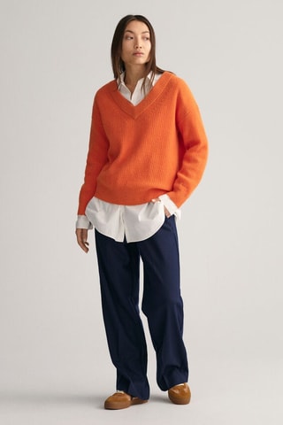 Pull relaxed en laine - Orange