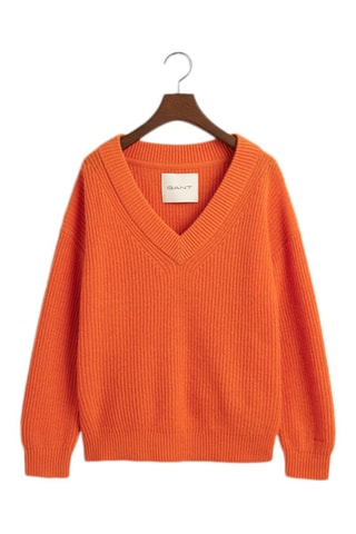 Pull relaxed en laine - Orange