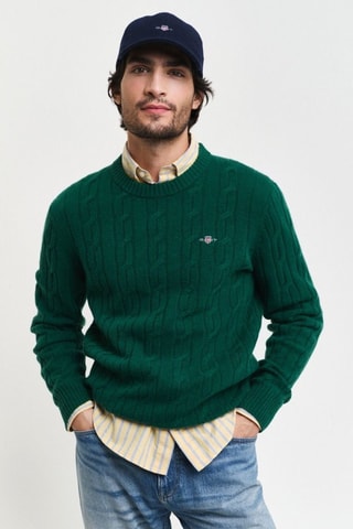 Pull regular en laine - Vert