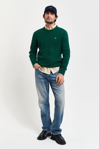 Pull regular en laine - Vert