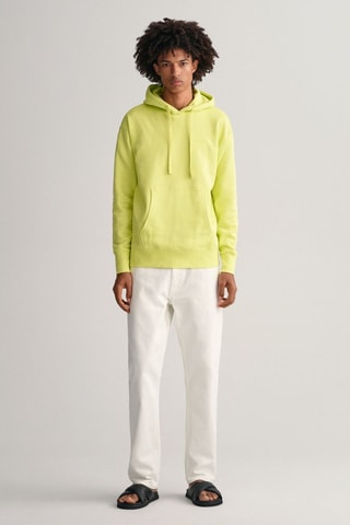 Sweat relaxed en coton biologique à capuche - Vert citron
