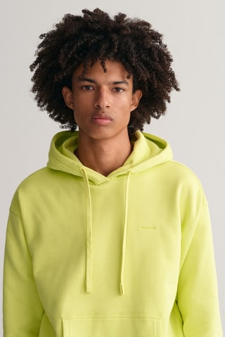 Sweat relaxed en coton biologique à capuche - Vert citron
