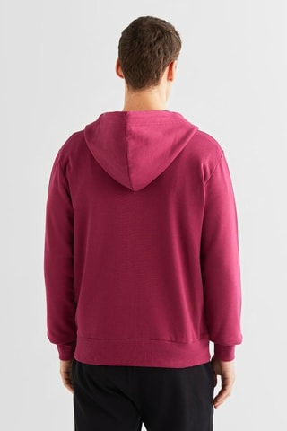 Sweat regular à capuche - Bordeaux