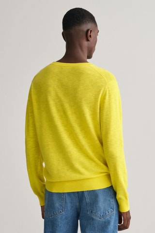 Pull regular en soie - Jaune